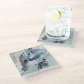 Dessous-de-verre En Verre Mer polyphonique - Bleu (Incliné)