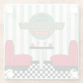 Dessous-de-verre En Verre Mère Retro Diner avec Burgers & Bière (Dos)