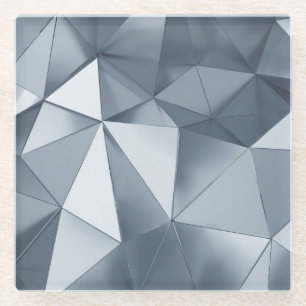 Dessous-de-verre En Verre Métal géométrique : Motif tridimensionnel