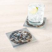 Dessous-de-verre En Verre metal reflections design ball (Incliné)