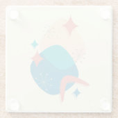 Dessous-de-verre En Verre Mi-siècle Âge atomique Abstrait 17 (Dos)