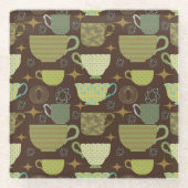 Dessous-de-verre En Verre Mid Century Modern Teacup Brown (Devant)