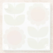 Dessous-de-verre En Verre  Mid-Century Pastel Pink Retro Floral Pattern (Dos)