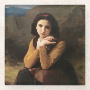 Dessous-de-verre En Verre Mignon Innocence d'une adolescente, Bouguereau
