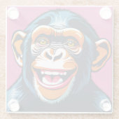 Dessous-de-verre En Verre Mignonne Chimpanzée rit (Dos)