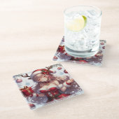 Dessous-de-verre En Verre mignonne fille de Noël anime (Incliné)