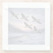 Dessous-de-verre En Verre Migrating Geese in Winter (Dos)