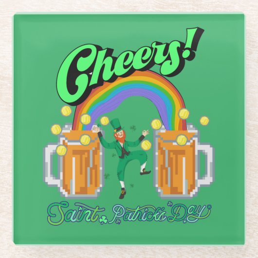Dessous-de-verre En Verre Mikitiez verdoyante Saint Patrick's Day irishbeer (Devant)