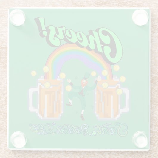 Dessous-de-verre En Verre Mikitiez verdoyante Saint Patrick's Day irishbeer (Dos)