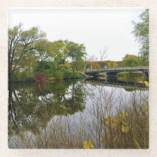 Dessous-de-verre En Verre Milwaukee River, West Bend, Wisconsin
