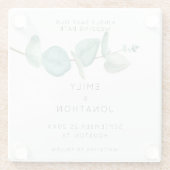 Dessous-de-verre En Verre Minimal Blue Eucalyptus Keepsaké Enregistrer La Da (Dos)