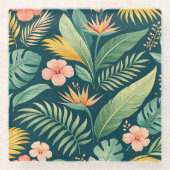 Dessous-de-verre En Verre Minimal Botanical Pattern (Devant)