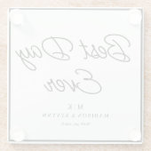 Dessous-de-verre En Verre Minimal et chic | MARIAGE (Dos)