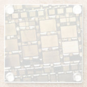 Dessous-de-verre En Verre Miroirs Sepia géométriques (Dos)