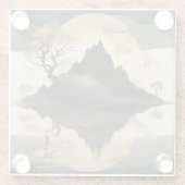 Dessous-de-verre En Verre Misty Mountain Black & Gold (Dos)