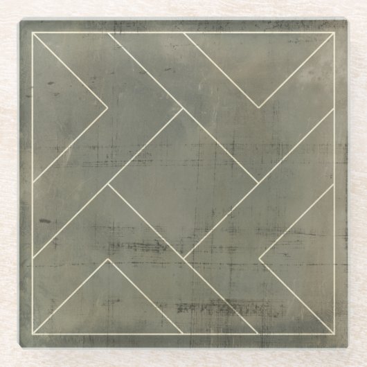 Dessous-de-verre En Verre Modèle abstrait avec des formes géométriques (Devant)