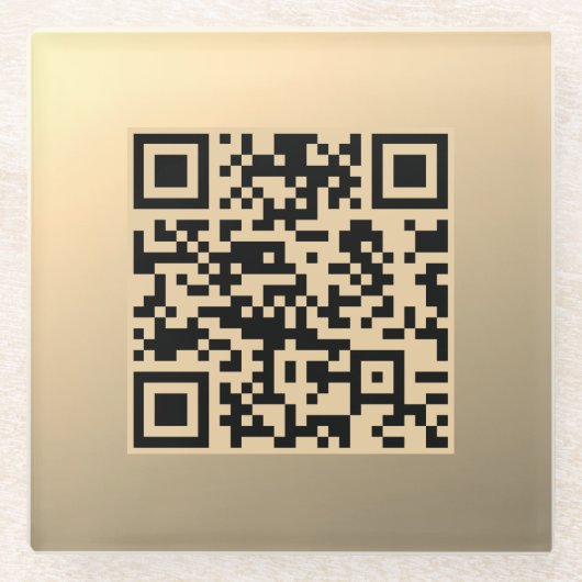 Dessous-de-verre En Verre Modèle de code QR immédiatement modifiable | Or Fa (Devant)