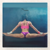 Dessous-de-verre En Verre Modèle de condition physique féminine Split Thunde (Devant)