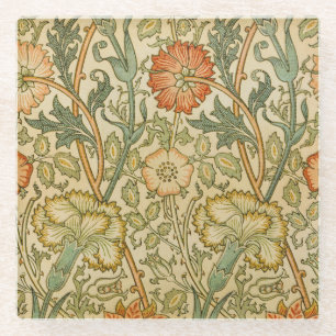 Dessous-de-verre En Verre Modèle Rose et Rose vintage de William Morris
