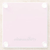Dessous-de-verre En Verre Modèle rose moderne, Script noir (Dos)