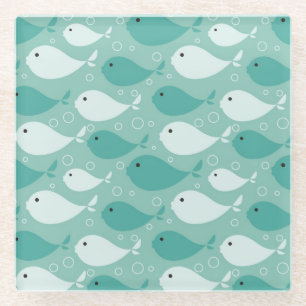 Dessous-de-verre En Verre modelez avec les poissons 2