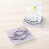 Dessous-de-verre En Verre Modern Abstract Fractal Art Lavender Gray (Incliné)