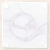 Dessous-de-verre En Verre Modern Abstract Fractal Art Lavender Gray (Dos)