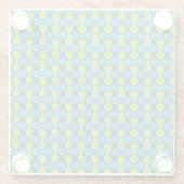 Dessous-de-verre En Verre Modern Retro Link Pattern in Blue and Green (Dos)