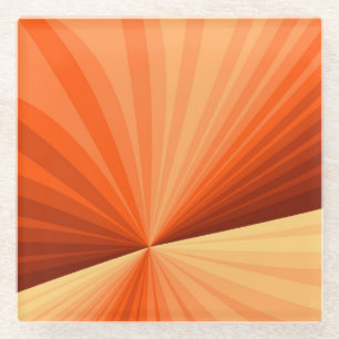 Dessous-de-verre En Verre Moderne Abstrait Graphique Fractal Orange Rouge Va