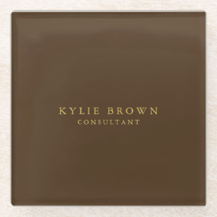 Dessous-de-verre En Verre Moderne et élégant Brown Gold Professional