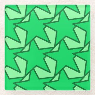 Dessous-de-verre En Verre Moderne Star Géométrique - vert émeraude et menthe