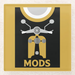 Dessous-de-verre En Verre Mods Et Rockers Anglais D'Inspiration vintage