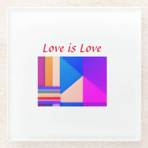 Dessous-de-verre En Verre Mois de la fierté gay LGBTQ amour coloré ajouter n
