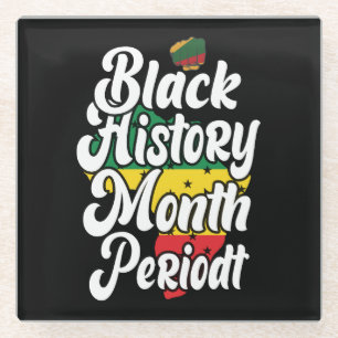 Dessous-de-verre En Verre Mois de l'histoire noire Melanin Hommes Femmes Fil