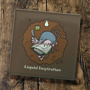 Dessous-de-verre En Verre Môle Mignon Écrivain Liquid Inspiration Terrier De