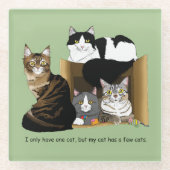 Dessous-de-verre En Verre Mon chat a des chats (Devant)