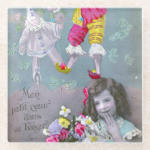 Dessous-de-verre En Verre Mon petit coeur dans ce baiser 2