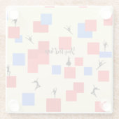 Dessous-de-verre En Verre Mondrian's Dancing Cubes Blue Red Light Arrière -  (Dos)