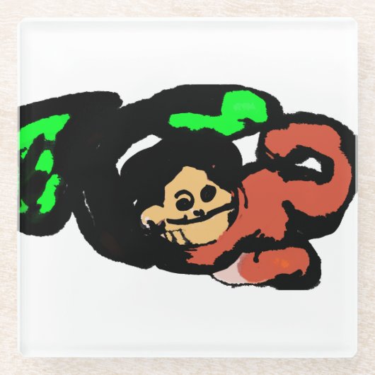 Dessous-de-verre En Verre Monkey cute  (Devant)