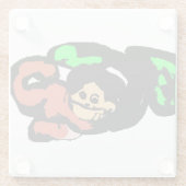 Dessous-de-verre En Verre Monkey cute  (Dos)