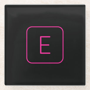 Dessous-de-verre En Verre Monogram de Styled   Pink & Black