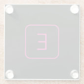 Dessous-de-verre En Verre Monogram de Styled | Pink & Black (Dos)