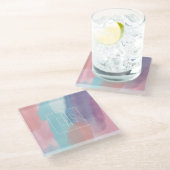 Dessous-de-verre En Verre Monogram Paint Design Colorful (Incliné)