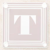 Dessous-de-verre En Verre Monogramme 3 trames en gras | Rouge foncé (Dos)