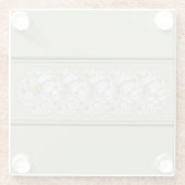 Dessous-de-verre En Verre Monogramme Abstraite marguerite Fleur Jaune gris (Dos)