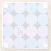 Dessous-de-verre En Verre Monogramme bleu pourpre et rose des cercles (Dos)