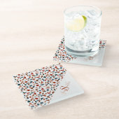 Dessous-de-verre En Verre Monogramme Brown moderne Terrazzo (Incliné)