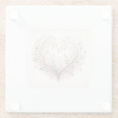 Dessous-de-verre En Verre Monogramme cardiaque unique (Dos)