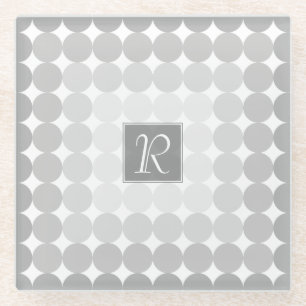 Dessous-de-verre En Verre Monogramme Cercles Gris Moderne