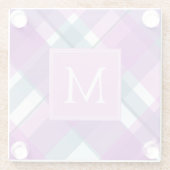 Dessous-de-verre En Verre Monogramme de Tartan violet (Dos)